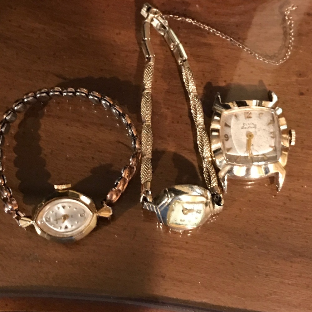 VTG 3 WATCH BUNDLE BAYLOR, ELGIN, HAMILTON AS IS